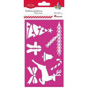 Szablon Titanum plastikowy Świąteczny 8 wzorów, 18cm